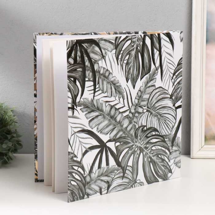 Фотоальбом магнитный 20 листов "Пальмовые листья" в коробке 3х33,5х32,5 см