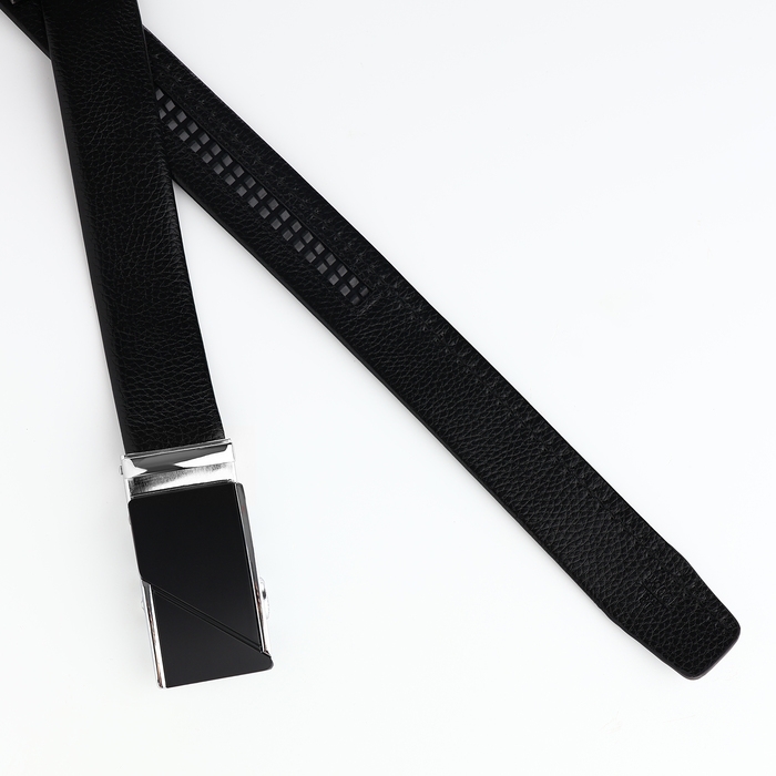 Ремень мужской, ширина 3,5 см, пряжка автомат, цвет чёрный