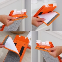 Швабра с отжимом, водосгоном и щёткой Raccoon, 2 насадки из микрофибры 42&times;11,5 см, стальная ручка 134 см