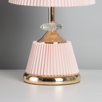 Лампа настольная "Клаудия" 1х40Вт Е27+LED подсветка основания розовый/золото 15х15х32,5см