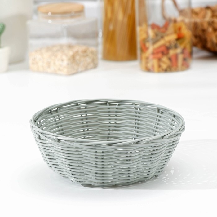 Корзинка для подачи Доляна &laquo;Плуг&raquo;, 18&times;18&times;6 см, цвет серый