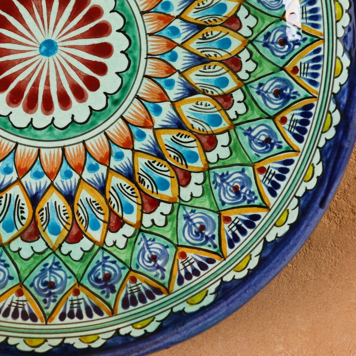 Ляган Риштанская Керамика Ляган Риштанская Керамика "Узоры", 25 см, синий