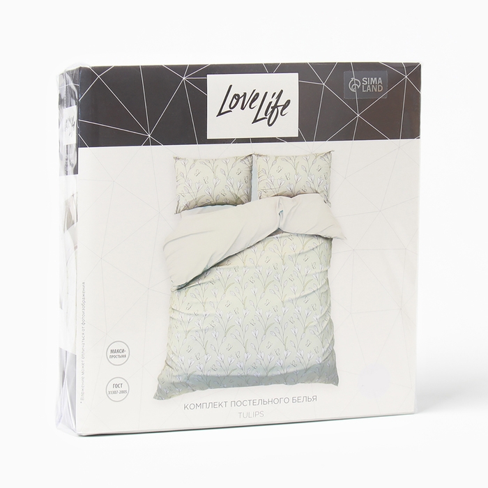 Постельное бельё LoveLife дуэт Tulips 143х215см-2шт,225х240см,50х70см-2шт, жатка, 100% п/э, 100гр/м2