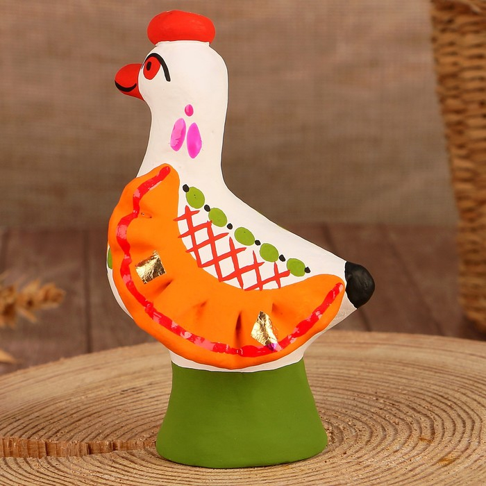 Дымковская игрушка Дымковская игрушка "Утка", 10 см, микс