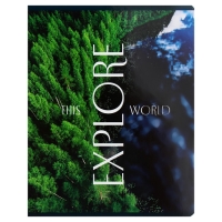 Тетрадь 48 листов в клетку на скрепке Explore, обложка мелованный картон, глянцевая ламинация, МИКС