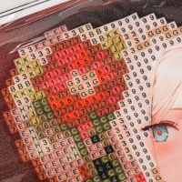 Алмазная мозаика на новый год с частичным заполнением на холсте &laquo;Змея и девушка аниме&raquo;, 15 х 21 см, новогодний набор для творчества, символ года 2025