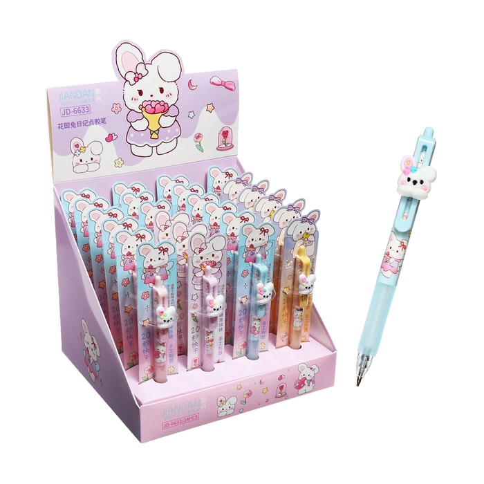 Клей ПВА 0.9 мл, в виде автоматической ручки, 1 мм, для точечного нанесения клея, "Аниме" МИКС