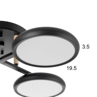 Люстра "Алис" 4хLED 96Вт 3000-6000К черный 60х60х13 см