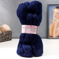 Шерсть для валяния 100% полутонкая шерсть 50гр (04 т. синий) Шерсть для валяния 100% полутонкая шерсть 50гр (04 т. синий)