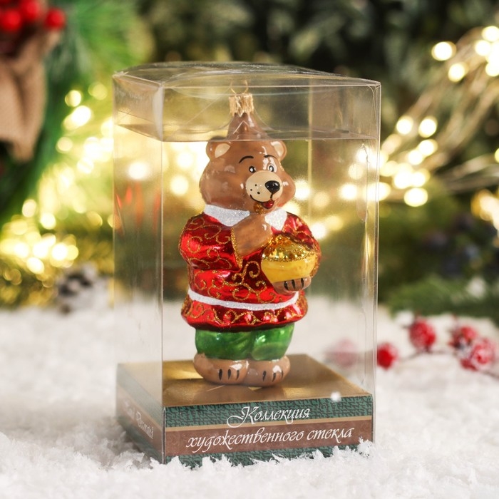 Елочное украшение Елочное украшение "Медведь с мёдом" 12 см, микс