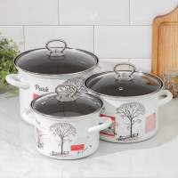 Набор кастрюль «Осенний парк. Люкс», 3 предмета: 2,4 л, 3,4 л ,5 л, крышки, индукция Набор кастрюль «Осенний парк. Люкс», 3 предмета: 2,4 л, 3,4 л ,5 л, крышки, индукция
