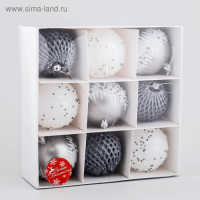 Набор шаров пластик d-8 см, 9 шт "Металлик" россыпь, микс Набор шаров пластик d-8 см, 9 шт "Металлик" россыпь, микс