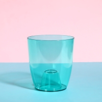 Горшок для орхидей, 2 л, 14,8 &times; 16,2 см, круглый, пластик, прозрачно-бирюзовый