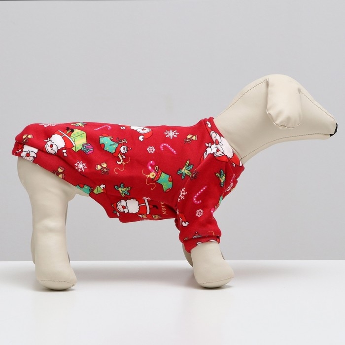 Кофта новогодняя для животных Кофта новогодняя для животных "Подарки", размер XS, красный (ДС 20, ОШ 22, ОГ 30 см)