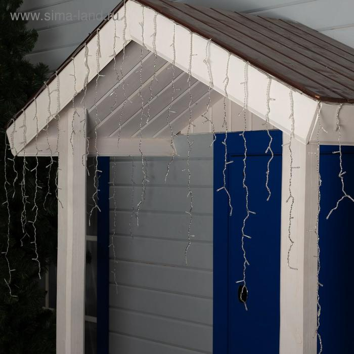 Гирлянда &laquo;Бахрома&raquo; 3 &times; 0.9 м, IP44, УМС, прозрачная нить, 232 LED, свечение белое, 220 В