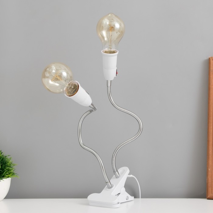 Настольная лампа Настольная лампа "Синди дуо" 2х15Вт Е27 белый 3х3х40см RISALUX