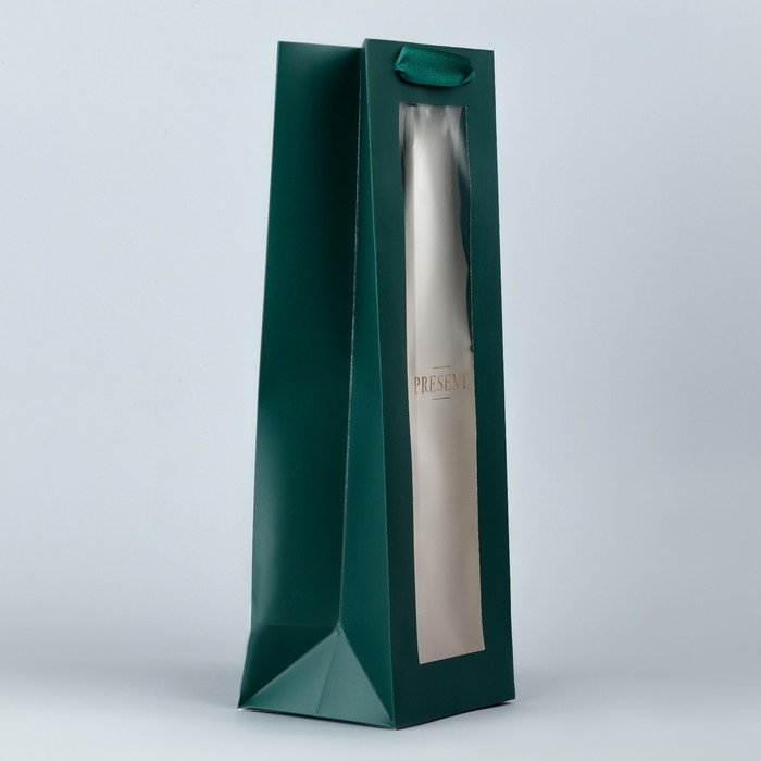 Пакет подарочный под бутылку, упаковка, &laquo;Present&raquo;, 36 х 13 х 10 см