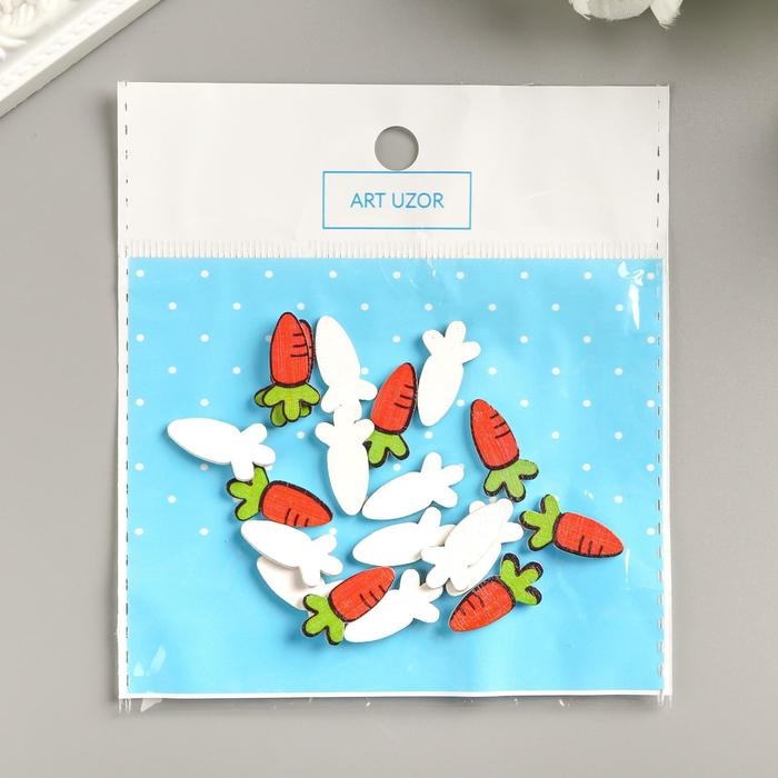 Декор для творчества дерево Декор для творчества дерево "Морковка" набор 20 шт 1,8х1 см