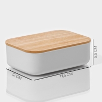 Контейнер для хранения с крышкой LaDо́m &laquo;Натурэль&raquo;, 17,5&times;12&times;5,5 см, цвет белый