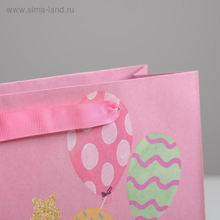 Пакет подарочный крафтовый вертикальный, упаковка, &laquo;Единорожек&raquo;, M 26 х 30 х 9 см