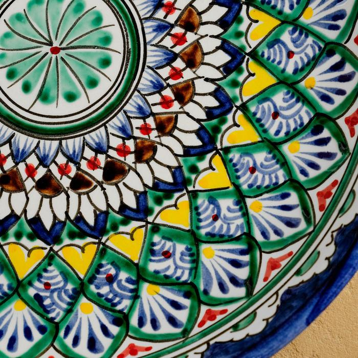 Ляган Риштанская Керамика Ляган Риштанская Керамика "Узоры", 25 см, синий