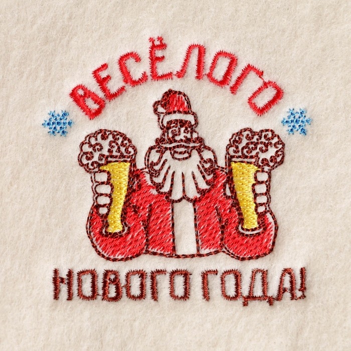 Рукавица для бани с шелкографией Рукавица для бани с шелкографией "Весёлого Нового года!"