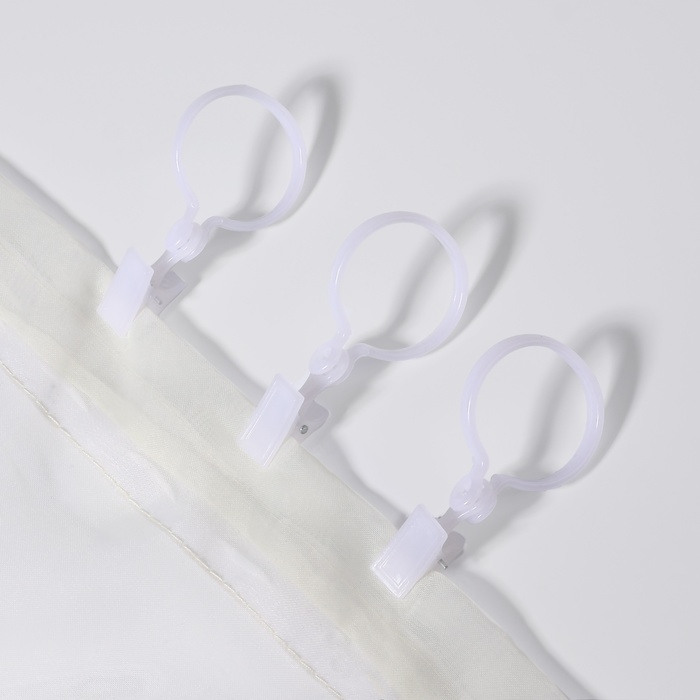 Кольцо для карниза, с зажимом, d = 33/38 мм, 12 шт, цвет белый Кольцо для карниза, с зажимом, d = 33/38 мм, 12 шт, цвет белый