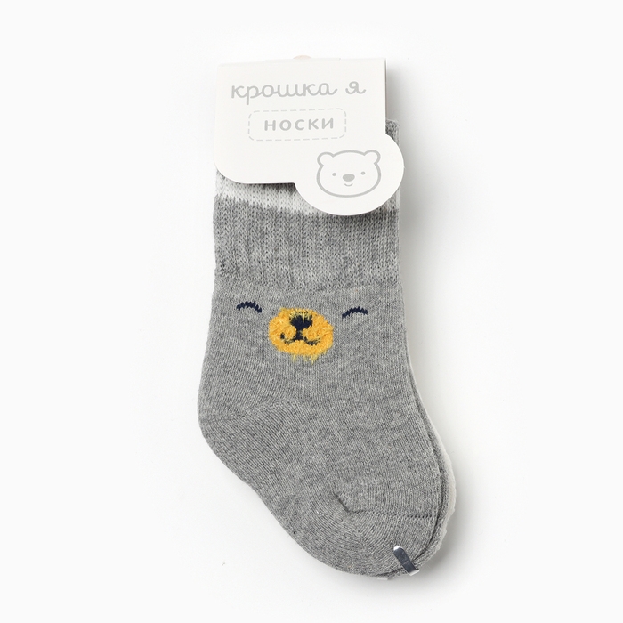 Набор махровых носков Крошка Я Basic Line, 2 пары, 12-24 мес., молочный/серый Набор махровых носков Крошка Я Basic Line, 2 пары, 12-24 мес., молочный/серый