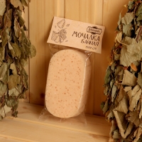 Мочалка банная 15х9 см бежевая "Добропаровъ" на подвесе Мочалка банная 15х9 см бежевая "Добропаровъ" на подвесе