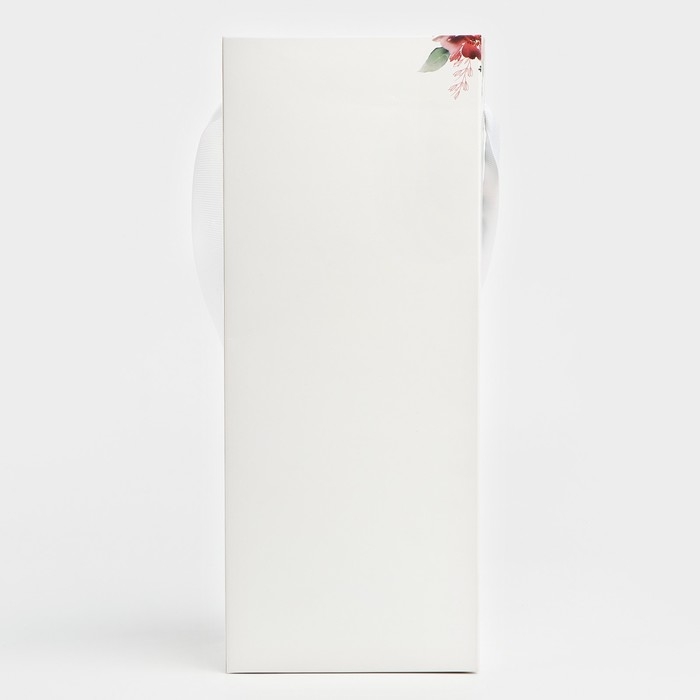 Пакет-переноска для цветов с пластиковым окном, &laquo;Только для тебя&raquo;, белая, 30 х 12 х 8 см