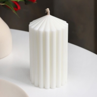 Свеча-цилиндр с ребрами, 7х13 см., белая, 24 ч