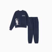 Костюм детский с начёсом (свитшот, брюки) MINAKU: astronaut, цвет синий, рост 164 см Костюм детский с начёсом (свитшот, брюки) MINAKU: astronaut, цвет синий, рост 164 см