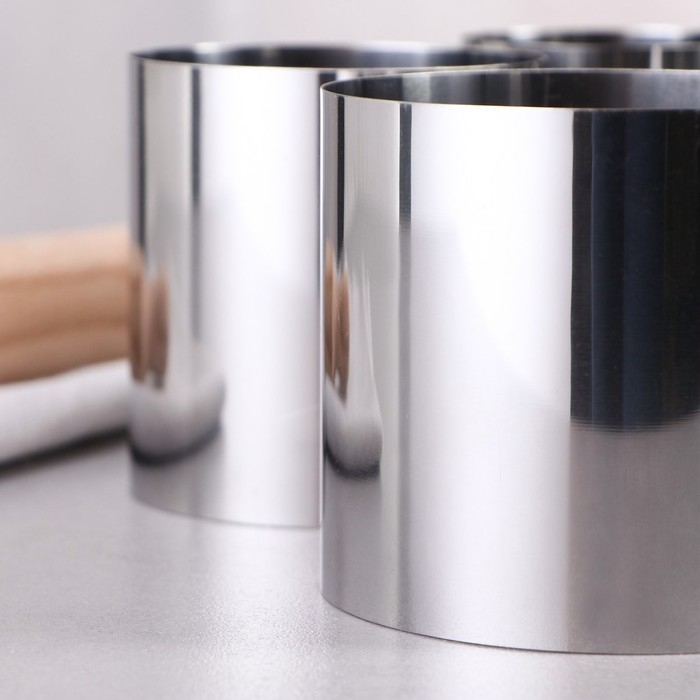 Набор форм для выпечки и выкладки &laquo;Круг&raquo;, d-10, h-8,5 см, 4 шт