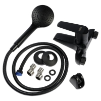 Смеситель для ванны ZEIN Z3855, однорычажный, душевой набор, лейка 5 режимов, черный