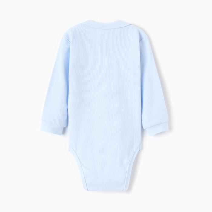 Боди детское с длинным рукавом, цвет голубой, рост 80