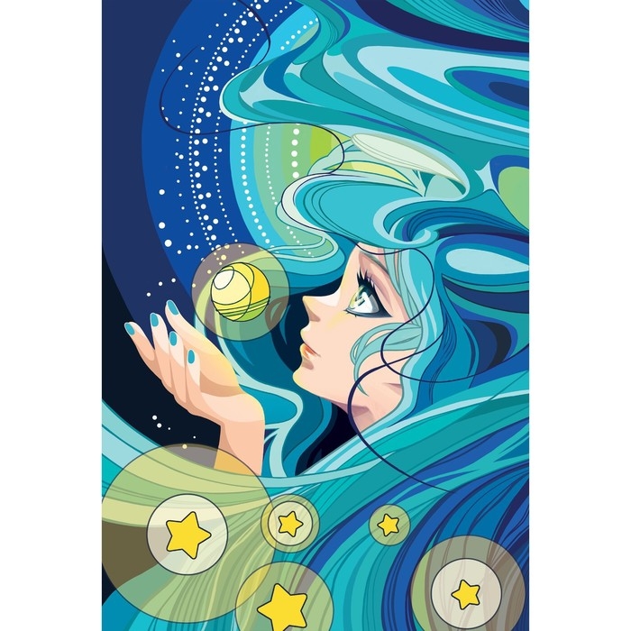 Алмазная мозаика с частичным заполнением на холсте &laquo;Морская красавица&raquo;&lrm;, 20 х 30 см