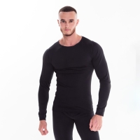 Термобельё мужское НАЧЁС (лонгслив, кальсоны), цвет чёрный, размер 54-56