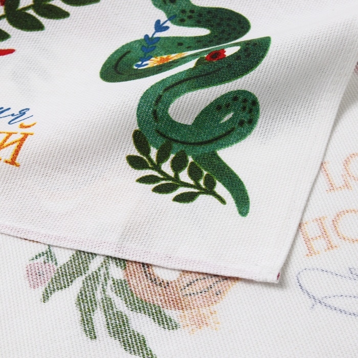 Новый год. Символ года. Змея. Полотенце Доляна "Исполнений желаний" 28х46 см, 100% хл, рогожка 164 г/м2