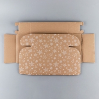 Коробка подарочная сборная, упаковка, &laquo;Звёзды&raquo;, бурый, 27 х 21 х 9 см