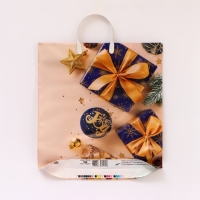 Новый год. Пакет "Бежевое настроение", полиэтиленовый с пластиковой ручкой, 44 х 40 см. Новый год. Пакет "Бежевое настроение", полиэтиленовый с пластиковой ручкой, 44 х 40 см.