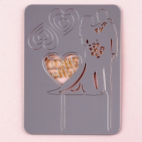 Топпер &laquo;Влюблённая пара&raquo;, с сердечками, цвет золото