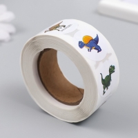 Наклейка бумага "Дино парк" d=2,5 см 500 шт в рулоне Наклейка бумага "Дино парк" d=2,5 см 500 шт в рулоне