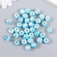 Бусины для творчества пластик "Шарики шамот голубой" набор 20 гр d=1 см