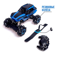 Машина радиоуправляемая «Джип-акробат», 4WD, с управлением жестами, работает от аккумулятора, цвет синий Машина радиоуправляемая «Джип-акробат», 4WD, с управлением жестами, работает от аккумулятора, цвет синий