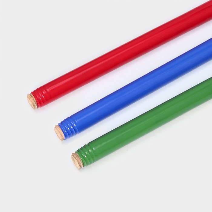 Черенок деревянный в ПВХ оплетке Доляна, 121&times;2,2 см, цвет МИКС