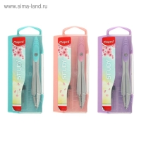 Циркуль из цинкового сплава, Maped Study Collector, с эргономичной головкой, с грифелем, в пластиковом футляре, в комплекте пенал с дополнительным грифелем, микс Циркуль из цинкового сплава, Maped Study Collector, с эргономичной головкой, с грифелем, в пластиковом футляре, в комплекте пенал с дополнительным грифелем, микс