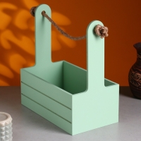 Набор кашпо деревянных 3 в 1 (29&times;18&times;33; 25&times;15&times;30; 21&times;12&times;23) "Аром", Оливковый