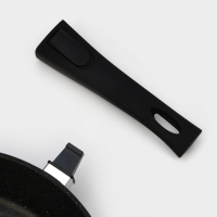 Сковорода Доляна &laquo;Элит&raquo;, d=28 см, пластиковая ручка, стеклянная крышка, антипригарное покрытие