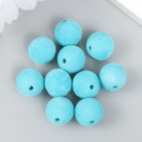 Бусины для творчества бархатное напыление "Голубая вода" набор 10 шт d=1,4 см