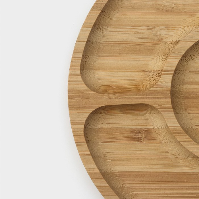 Менажница Доляна Striata, d=19,5 см, 5 секций, бамбук